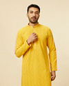 Vibrant Yellow Chikankari Embroidered Kurta Set